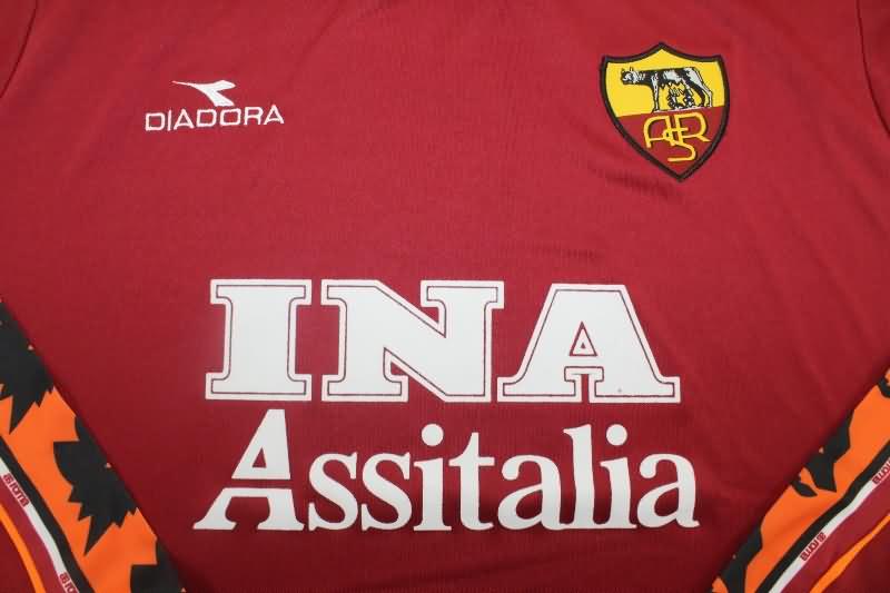 Thailand Quality(AAA) 1998/99 AS Roma Home Long Sleeve Retro Soccer Jersey