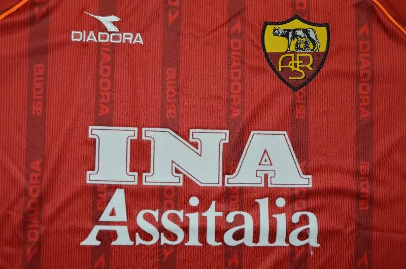 Thailand Quality(AAA) 1999/00 AS Roma Home Retro Long Sleeve Soccer Jersey