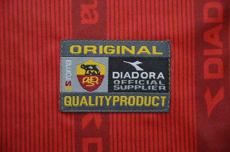 Thailand Quality(AAA) 1999/00 AS Roma Home Retro Long Sleeve Soccer Jersey