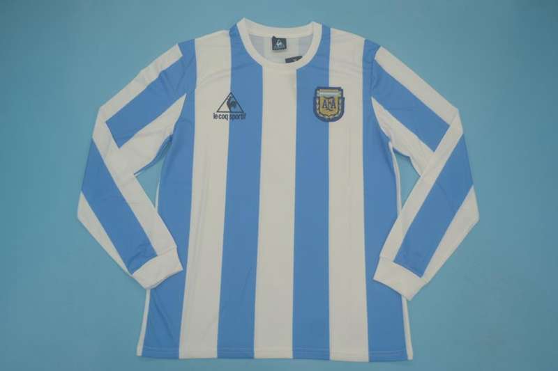 Thailand Quality(AAA) 1986 Argentina Home Retro Soccer Jersey(L/S)