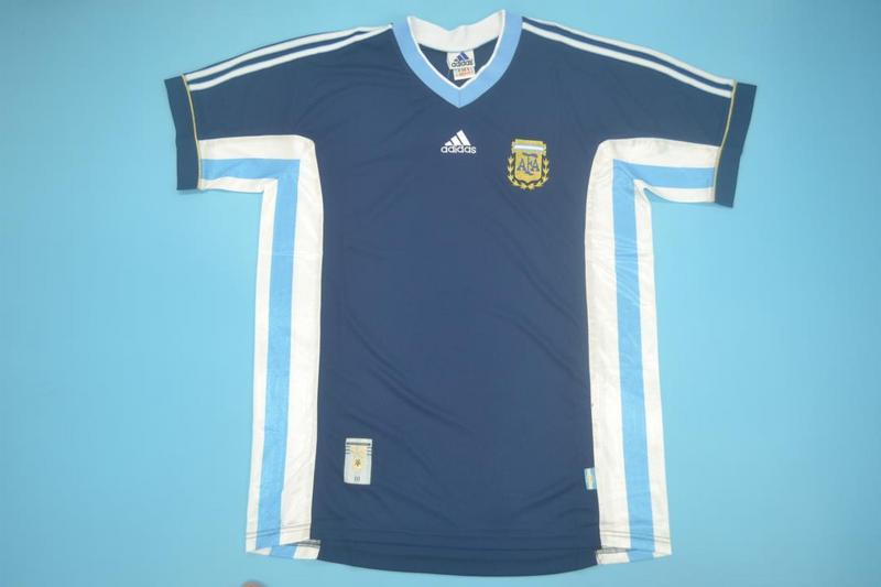 Thailand Quality(AAA) 1998 Argentina Away Retro Soccer Jersey