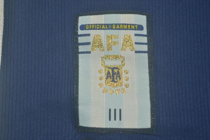 Thailand Quality(AAA) 1998 Argentina Away Retro Soccer Jersey