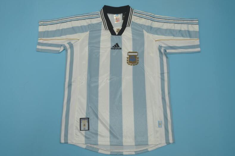 Thailand Quality(AAA) 1998 Argentina Home Retro Soccer Jersey