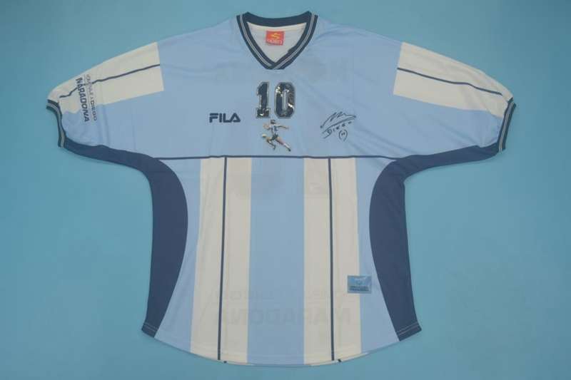 Thailand Quality(AAA) 2001 Argentina Maradona Retro Soccer Jersey