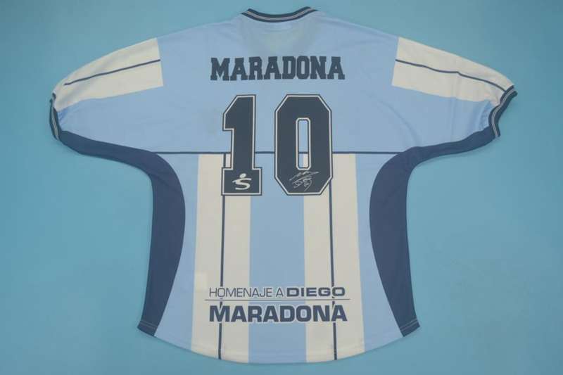 Thailand Quality(AAA) 2001 Argentina Maradona Retro Soccer Jersey