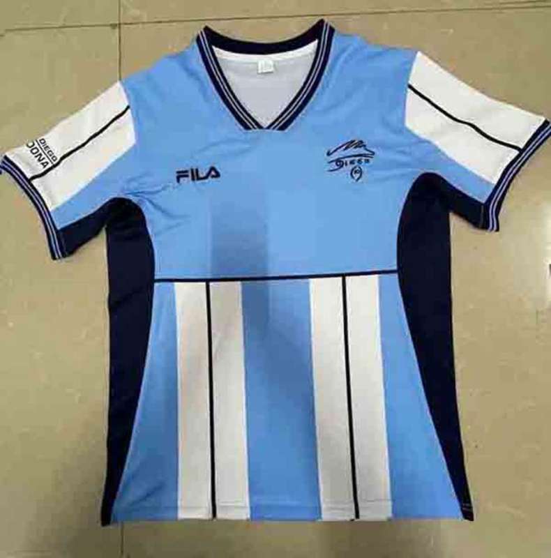 Thailand Quality(AAA) 2001 Argentina Maradona Retro Jersey Without Font