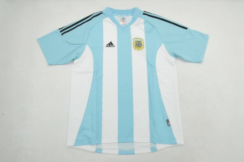 Thailand Quality(AAA) 2002 Argentina Home Retro Soccer Jersey Thailand Quality(AAA) 2002 Argentina Home Retro Soccer Jersey