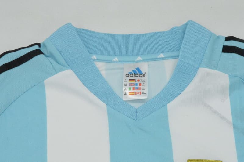 Thailand Quality(AAA) 2002 Argentina Home Retro Soccer Jersey