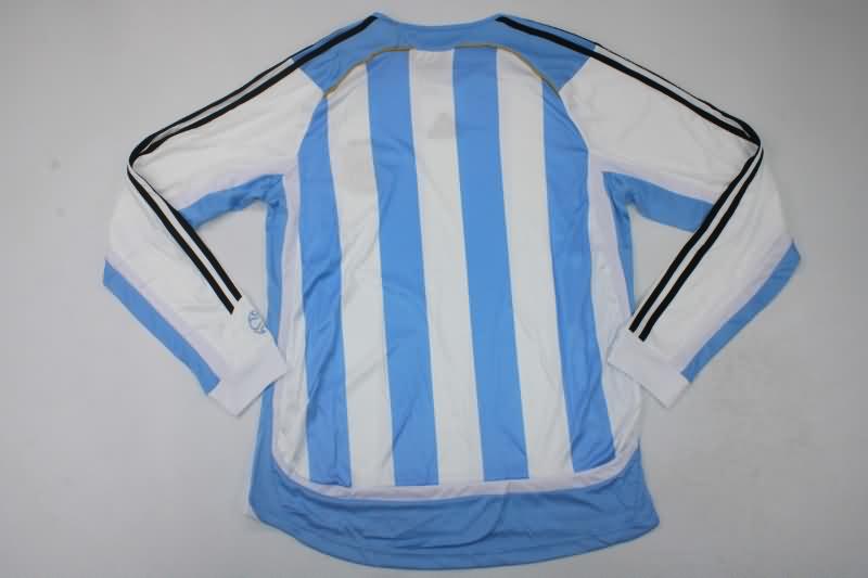 Thailand Quality(AAA) 2006 Argentina Home Long Sleeve Retro Soccer Jersey