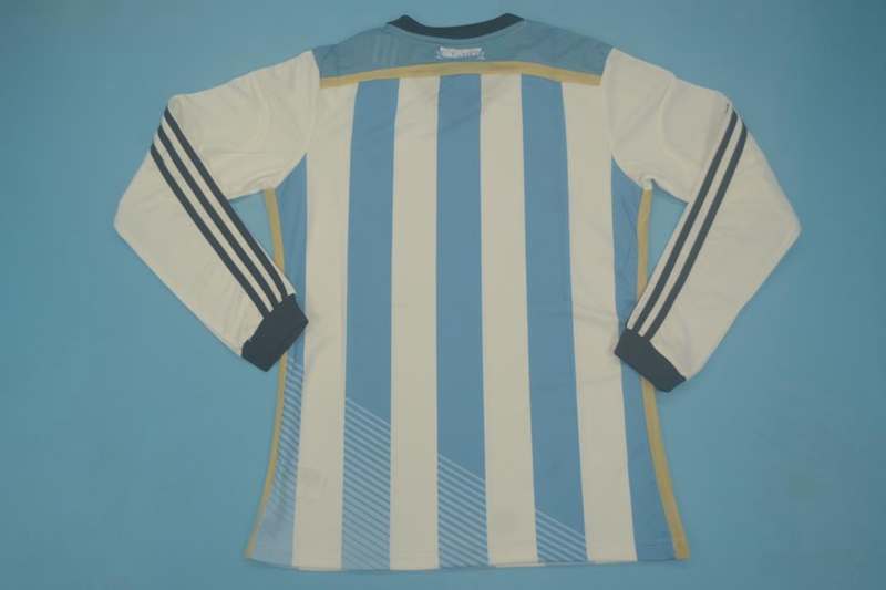 Thailand Quality(AAA) 2014 Argentina Home Retro Soccer Jersey(L/S Player)