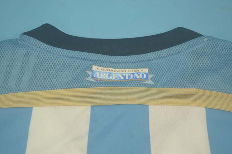 Thailand Quality(AAA) 2014 Argentina Home Retro Soccer Jersey(L/S Player)