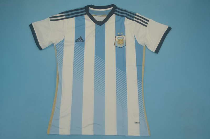 Thailand Quality(AAA) 2014 Argentina Home Retro Soccer Jersey(Player)