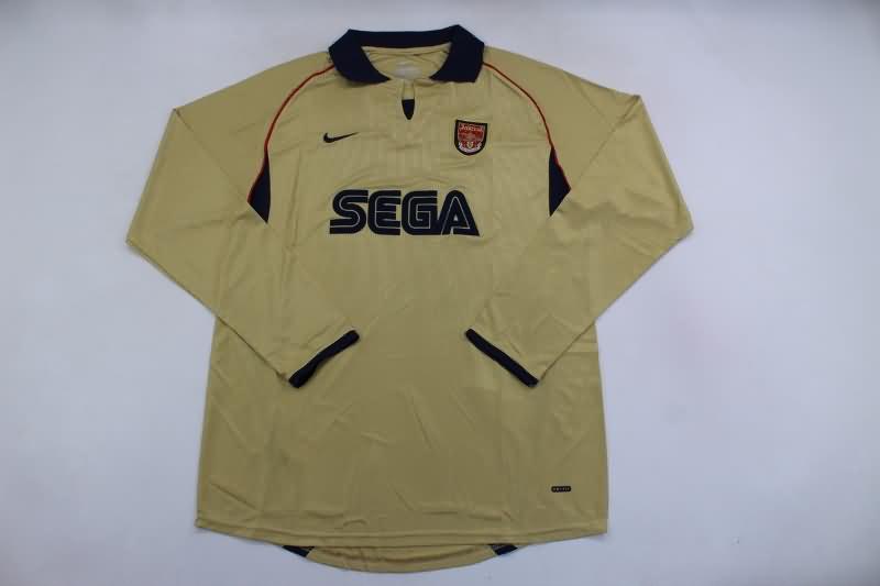 Thailand Quality(AAA) 2001/02 Arsenal Away Long Sleeve Retro Soccer Jersey