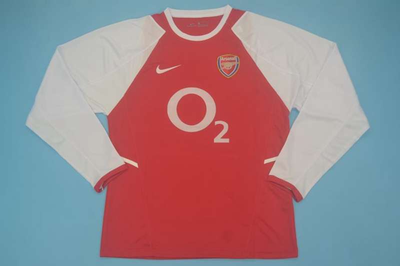 Thailand Quality(AAA) 2002/04 Arsenal Home Retro Soccer Jersey(L/S)