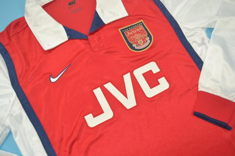 Thailand Quality(AAA) 1998/99 Arsenal Home Retro Soccer Jersey(L/S)