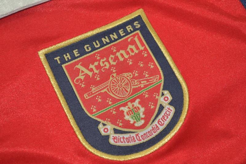 Thailand Quality(AAA) 1998/99 Arsenal Home Retro Soccer Jersey(L/S)