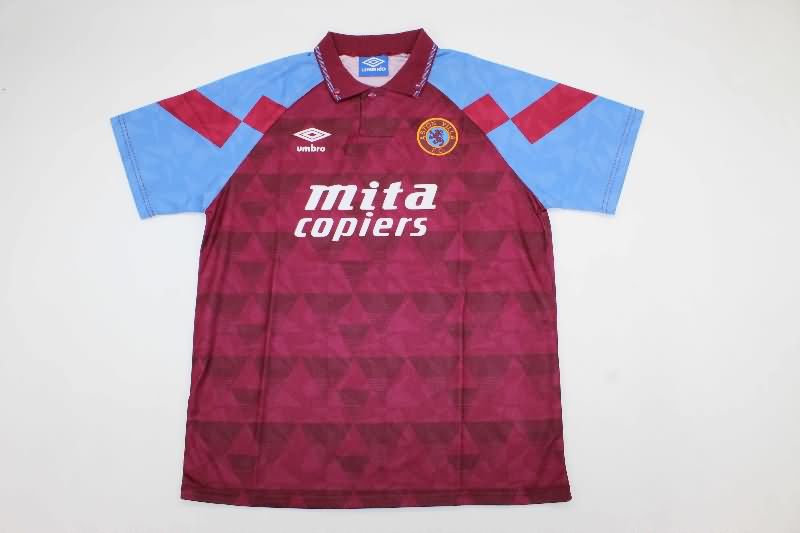 Thailand Quality(AAA) 1990/92 Aston Villa Home Retro Soccer Jersey