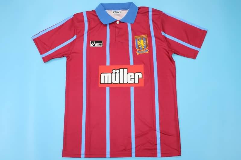 Thailand Quality(AAA) 1993/95 Aston Villa Home Retro Soccer Jersey