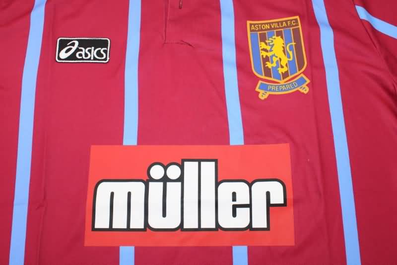 Thailand Quality(AAA) 1993/95 Aston Villa Home Retro Soccer Jersey