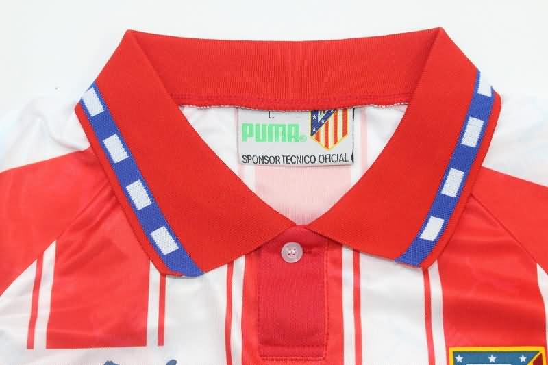 Thailand Quality(AAA) 1994/95 Atletico Madrid Home Long Sleeve Retro Soccer Jersey