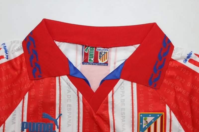 Thailand Quality(AAA) 1995/96 Atletico Madrid Home Retro Soccer Jersey