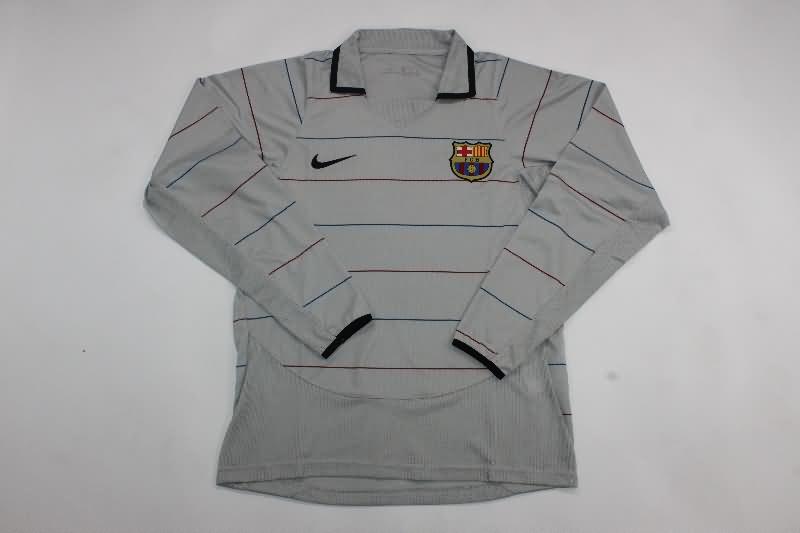 Thailand Quality(AAA) 2003/04 Barcelona Away Long Sleeve Retro Soccer Jersey