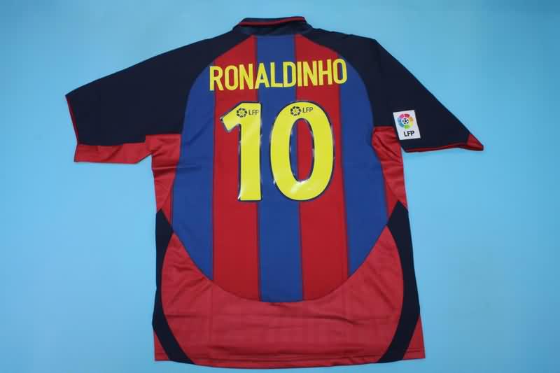 Thailand Quality(AAA) 2003/04 Barcelona Home Retro Soccer Jersey