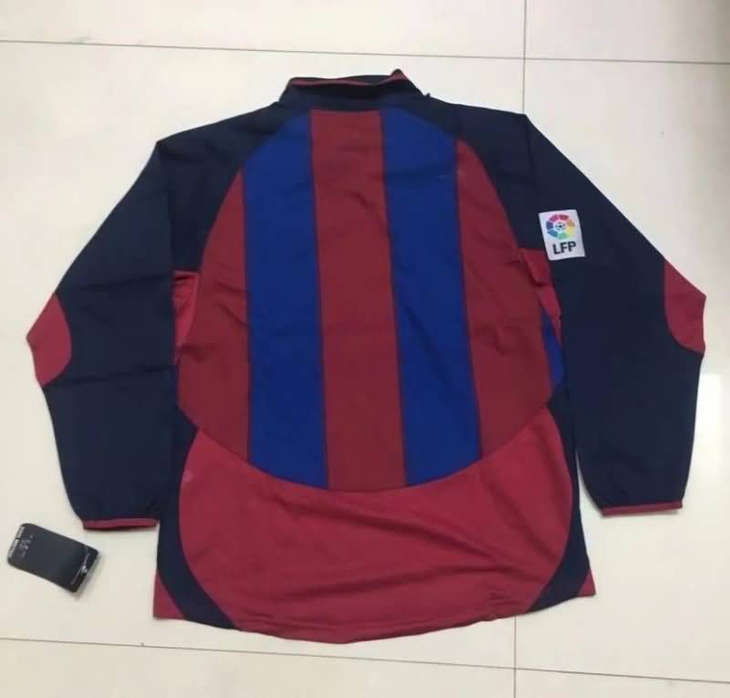 Thailand Quality(AAA) 2003/04 Barcelona Home Long Slevee Retro Soccer Jersey