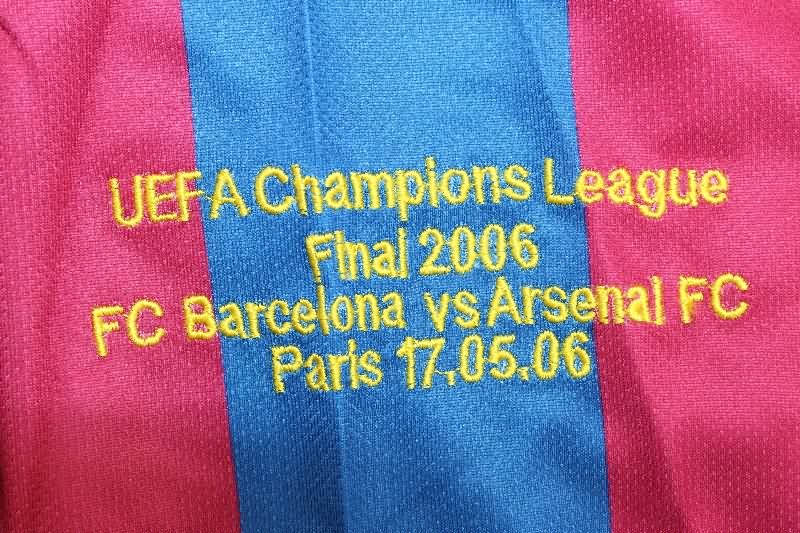 Thailand Quality(AAA) 2005/06 Barcelona Home UCL Long Retro Soccer Jersey