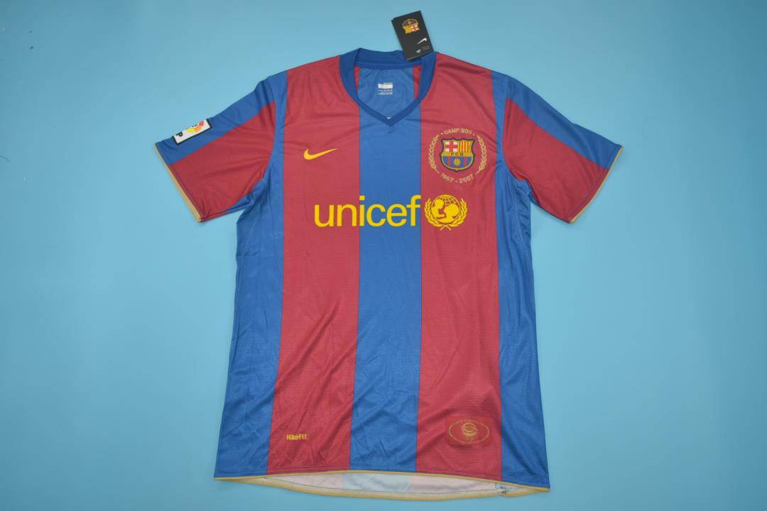 Thailand Quality(AAA) 2007/08 Barcelona Home Retro Soccer Jersey