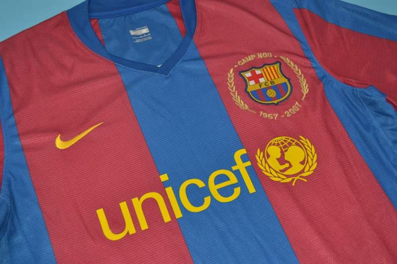 Thailand Quality(AAA) 2007/08 Barcelona Home Retro Soccer Jersey