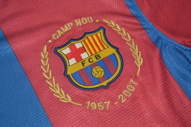 Thailand Quality(AAA) 2007/08 Barcelona Home Retro Soccer Jersey