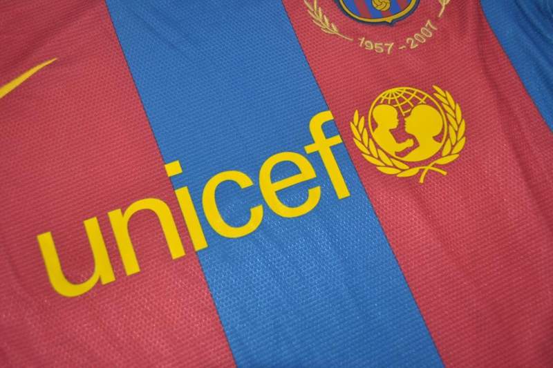 Thailand Quality(AAA) 2007/08 Barcelona Home Retro Soccer Jersey