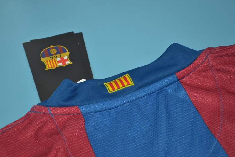 Thailand Quality(AAA) 2007/08 Barcelona Home Retro Soccer Jersey(L/S)