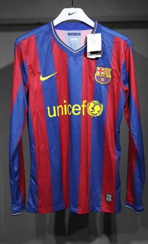 Thailand Quality(AAA) 2009/10 Barcelona Home Long Sleeve Retro Soccer Jersey (Player)