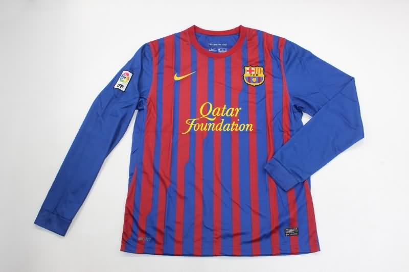 Thailand Quality(AAA) 2011/12 Barcelona Home Long Slevee Retro Soccer Jersey