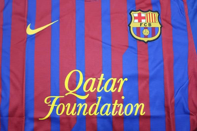 Thailand Quality(AAA) 2011/12 Barcelona Home Long Slevee Retro Soccer Jersey