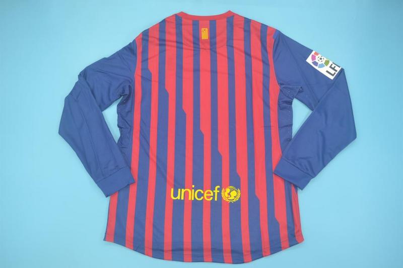 Thailand Quality(AAA) 2011/12 Barcelona Home Retro Jersey(L/S Player)