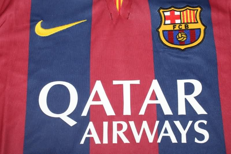 Thailand Quality(AAA) 2014/15 Barcelona Home Long Sleeve Retro Soccer Jersey