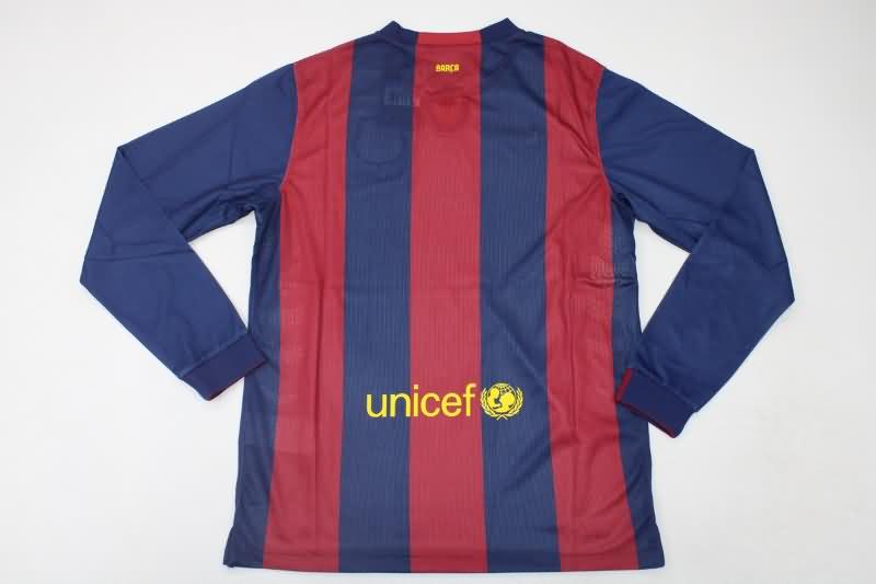 Thailand Quality(AAA) 2014/15 Barcelona Home Long Sleeve Retro Soccer Jersey