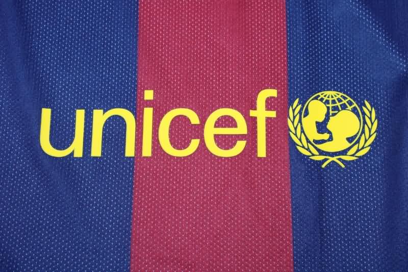 Thailand Quality(AAA) 2014/15 Barcelona Home Long Sleeve Retro Soccer Jersey