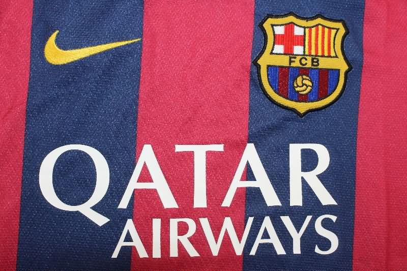 Thailand Quality(AAA) 2014/15 Barcelona Home Long Sleeve Retro Soccer Jersey (Player)