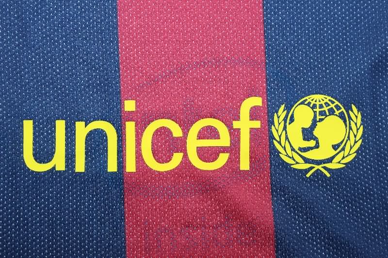Thailand Quality(AAA) 2014/15 Barcelona Home Long Sleeve Retro Soccer Jersey (Player)