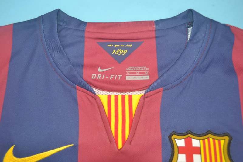 Thailand Quality(AAA) 2014/15 Barcelona Home Retro Soccer Jersey(Player)