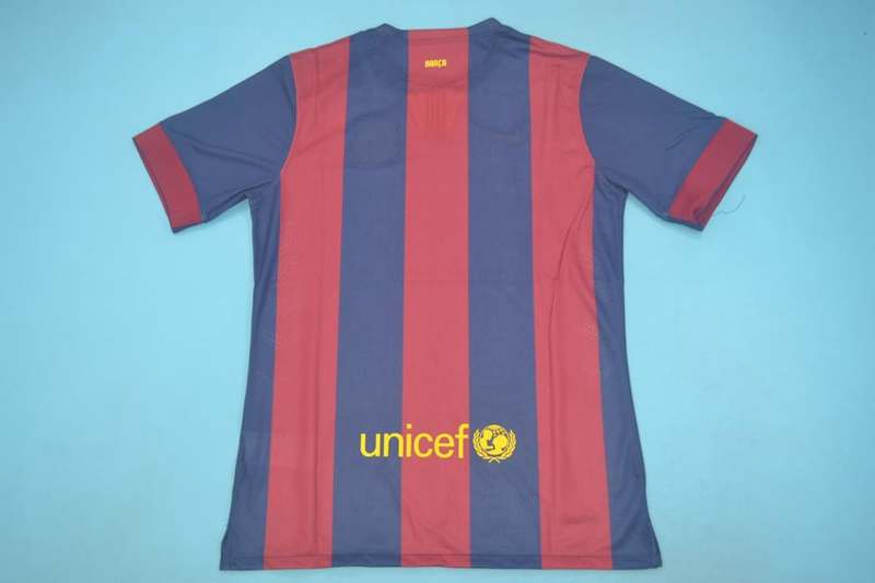 Thailand Quality(AAA) 2014/15 Barcelona Home Retro Soccer Jersey(Player)