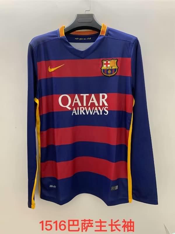 Thailand Quality(AAA) 2015/16 Barcelona Home Retro Long Sleeve Soccer Jersey