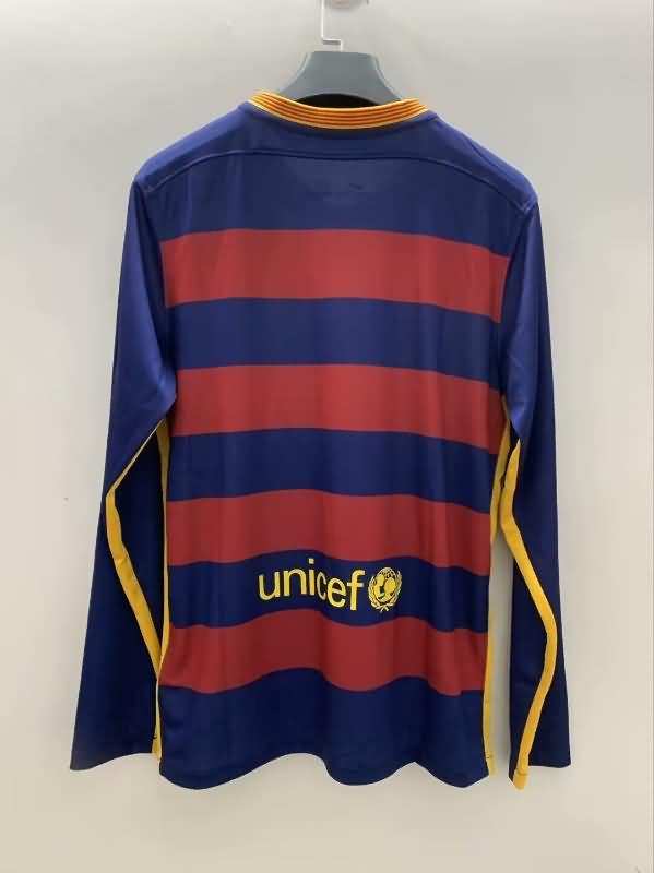 Thailand Quality(AAA) 2015/16 Barcelona Home Retro Long Sleeve Soccer Jersey