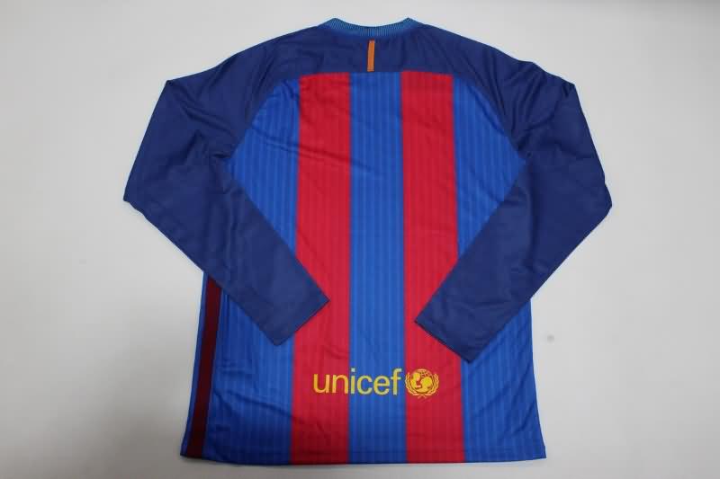 Thailand Quality(AAA) 2016/17 Barcelona Home Long Sleeve Retro Soccer Jersey