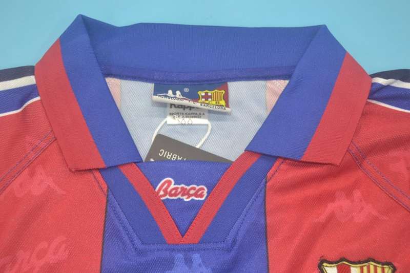 Thailand Quality(AAA) 1995/97 Barcelona Home Retro Soccer Jersey(L/S)