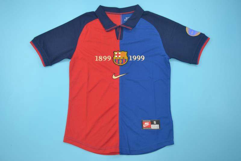 Thailand Quality(AAA) 1999/00 Barcelona Home Retro Soccer Jersey